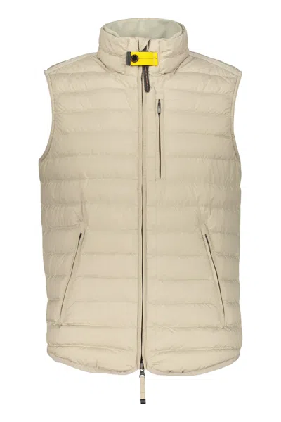 Parajumpers Lightweight Beige Padded Gilet With Pockets In Gray