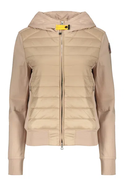 Parajumpers Lightweight Padded Jacket Sand With Hood In Brown