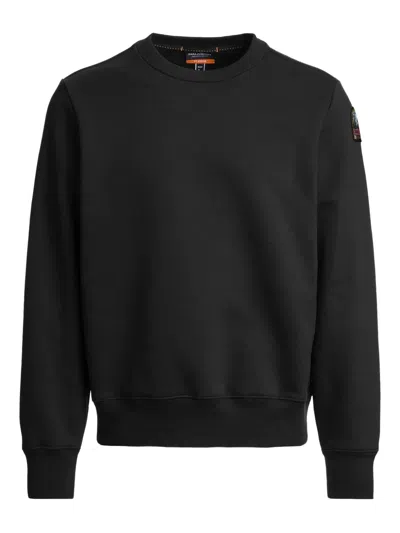 Parajumpers Logo-patch Crew-neck Sweatshirt In Black