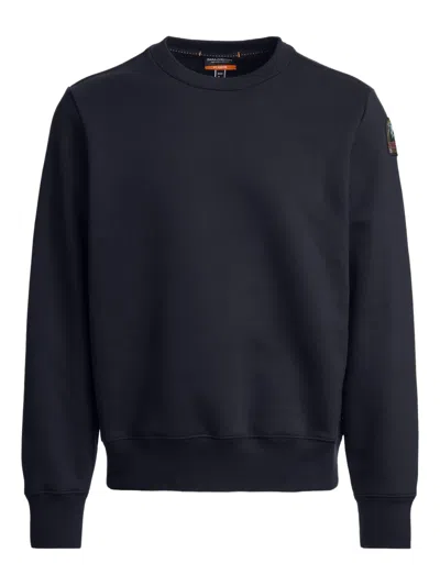 Parajumpers Logo-patch Crew-neck Sweatshirt In Blue
