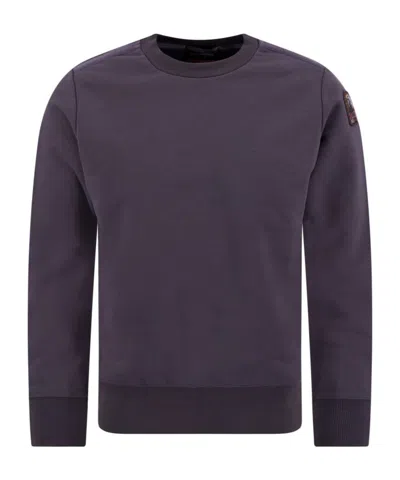 Parajumpers Logo-patch Crew-neck Sweatshirt In Purple