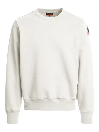 Parajumpers Logo-patch Crew-neck Sweatshirt In White