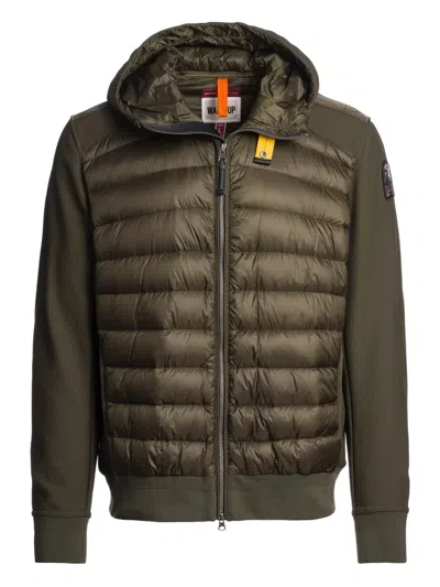 Parajumpers Logo-patch Hooded Jacket In Green