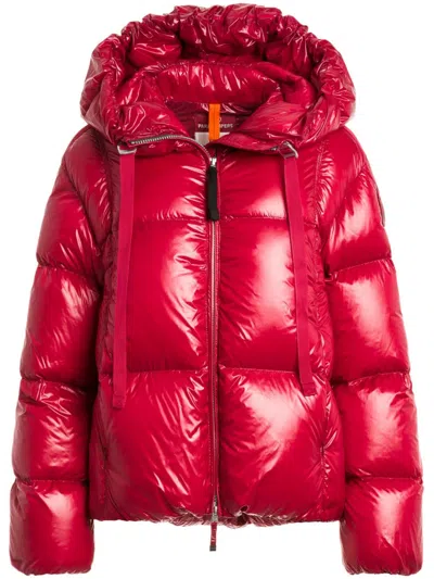 Parajumpers Logo-patch Puffer Jacket In Red