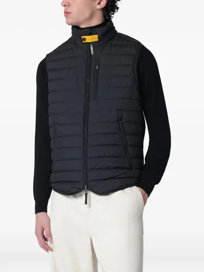 Parajumpers Logo Patch Quilted Vest In Black
