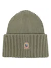 Parajumpers Logo-patch Ribbed-knit Beanie In Green