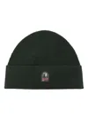 Parajumpers Logo-patch Ribbed-knit Beanie In Green