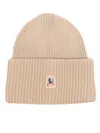 Parajumpers Logo-patch Ribbed-knit Beanie In Neutrals