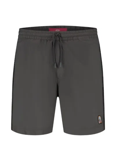 Parajumpers Logo Patch Swim Shorts In Gray