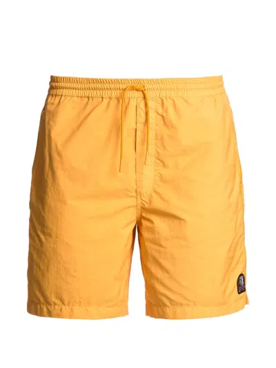 Parajumpers Logo-patch Swim Shorts In Yellow