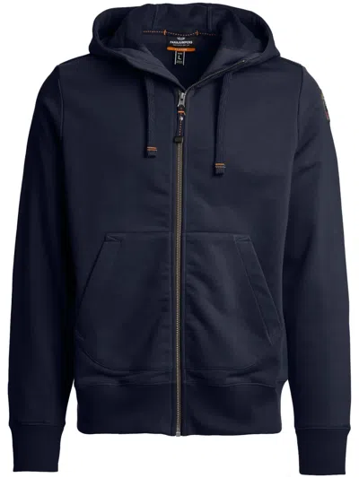 Parajumpers Logo-patch Zip Hoodie In Blue