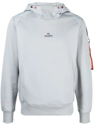 Parajumpers Logo-print Jersey Hoodie In Grey
