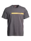 Parajumpers Logo-stripe Patch T-shirt In Gray