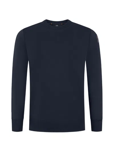 Parajumpers Logo-patch Crew-neck Sweater In Blue