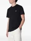 Parajumpers Black Regular-fit T-shirt With Logo Patch In Black