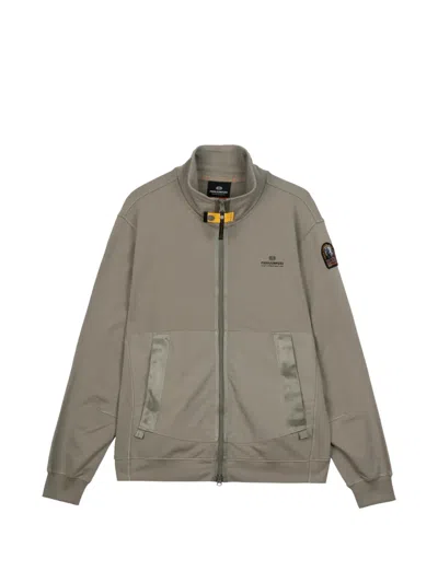 Parajumpers Logo-patch Zip-up Sweater In Gray