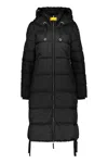 Parajumpers Long Black Puffer Jacket With Adjustable Hood In Black