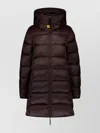 Parajumpers Long Quilted Down Jacket And Hood In Brown