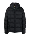 Parajumpers Northon Black Down Jacket With Hood And Logo Patch On The Sleeve In Tech Fabric Man In Black