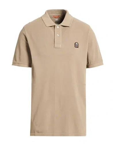 Parajumpers Man Polo Shirt Khaki Size L Cotton In Brown