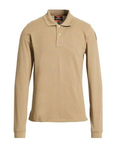 Parajumpers Man Polo Shirt Khaki Size L Cotton In Brown