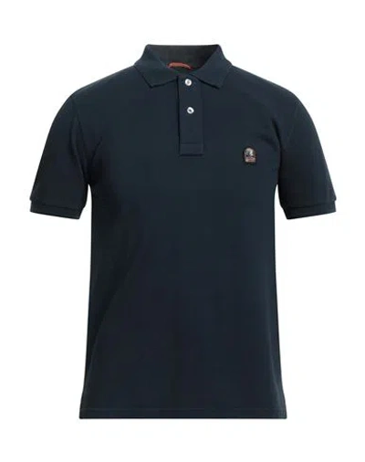 Parajumpers Man Polo Shirt Midnight Blue Size S Cotton In Black