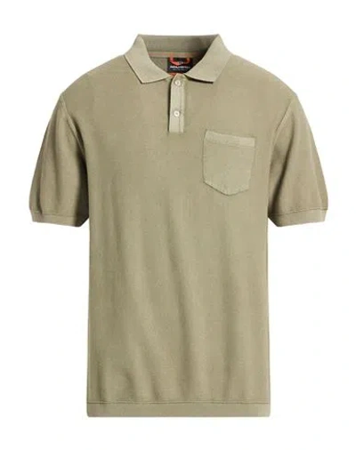 Parajumpers Man Polo Shirt Military Green Size L Cotton