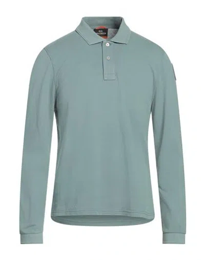 Parajumpers Man Polo Shirt Sage Green Size M Cotton