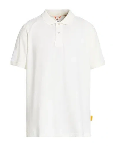 Parajumpers Man Polo Shirt White Size S Cotton In Red