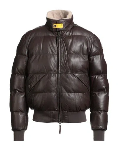 Parajumpers Man Puffer Dark Brown Size L Lambskin