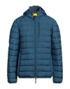 Parajumpers Quilted Zip-up Down Jacket In Blue