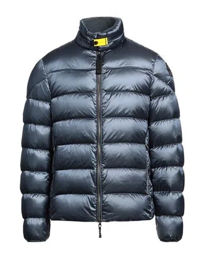 Parajumpers Man Puffer Slate Blue Size Xxxl Polyester, Polyamide In Blue
