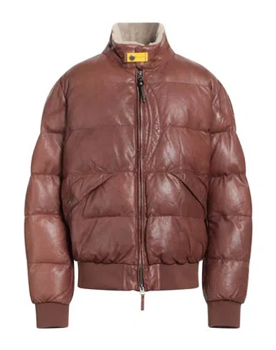 Parajumpers Man Puffer Tan Size S Lambskin, Wool, Polyester In Brown