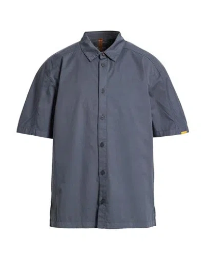 Parajumpers Man Shirt Charcoal Size M Cotton, Elastane In Blue