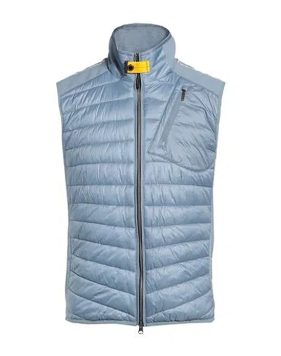 Parajumpers Man Vest Slate Blue Size S Polyamide
