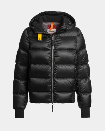 Parajumpers Mariah Womens Hooded Down Bomber Jacket In Black