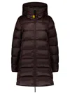 Parajumpers Long Quilted Down Jacket And Hood In Brown