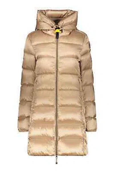 Pre-owned Parajumpers Marion Hooded Down Jacket In Beige