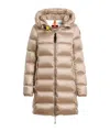 Parajumpers Janet Hooded Zipper Down Jacket In Nude