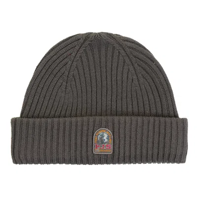 Parajumpers Matio Ribbed Beanie Hat Graphite Orchid In Gray