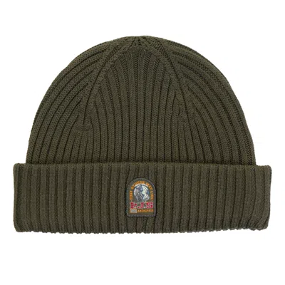 Parajumpers Matio Ribbed Beanie Hat Taggia Olive In Green