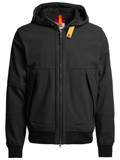 Parajumpers Men's Adjustable Drawstring Hood Zip Jacket With Ribbed Cuffs & Pockets In Black