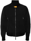 Parajumpers Men's Cotton Blend Ripstop Texture Logo Patch Jacket In Black