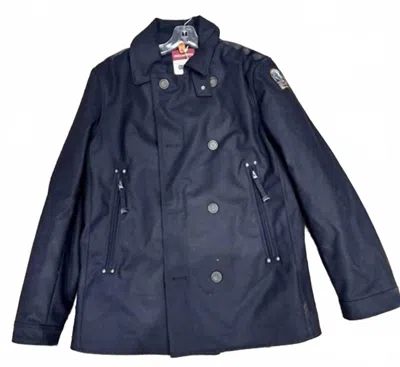Parajumpers Men's Lindon Peacoat In Pencil In Blue