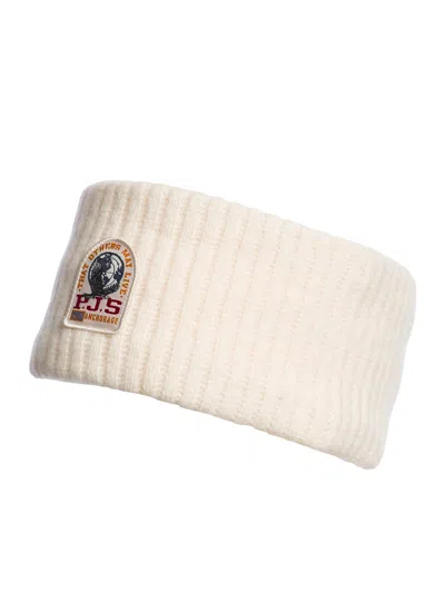 Parajumpers Men's Wool-cotton Muli·né Rib Knit Beanie With Polar Fleece Lining In Bianco