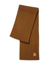 Parajumpers Merino-wool Logo-plaque Scarf In Brown