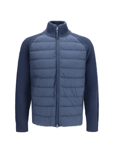 Parajumpers Merino Wool-blend Hybrid Down Jacket In Blue