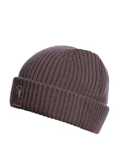 Parajumpers Mini Rib-knit Beanie In Extra-fine Merino Wool Blend In Grigio