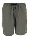 PARAJUMPERS GREEN BERMUDA SHORTS WITH DRAWSTRING IN TECHNO FABRIC MAN