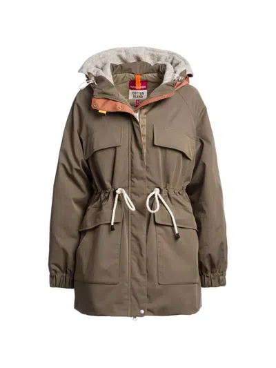 Parajumpers Naruse Hooded Parka Coat In Brown